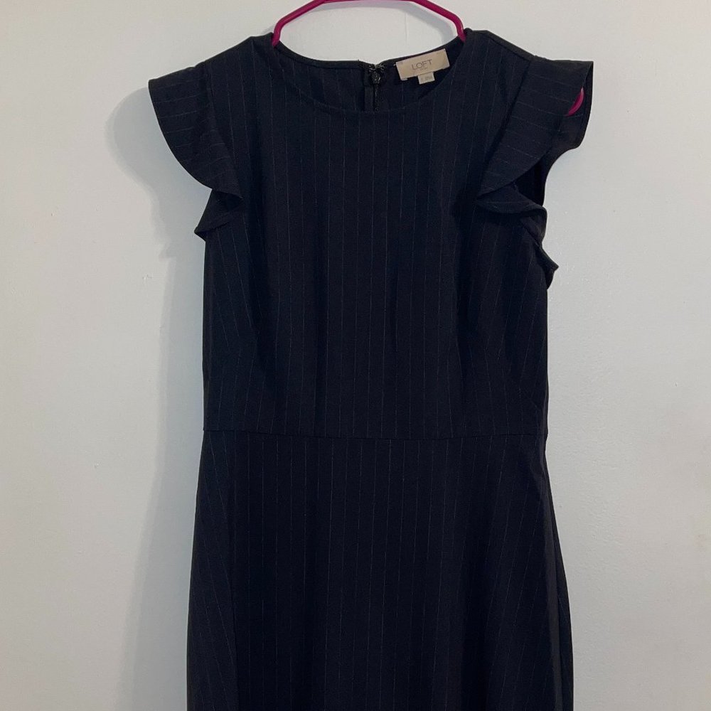 Navy Blue Pinstripe Loft Dress